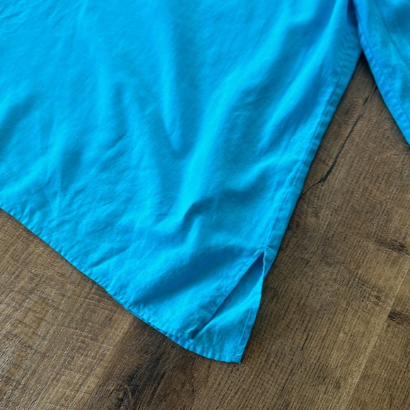 Chico’s size 2 blue beaded linen cotton blend top - Picture 6 of 8